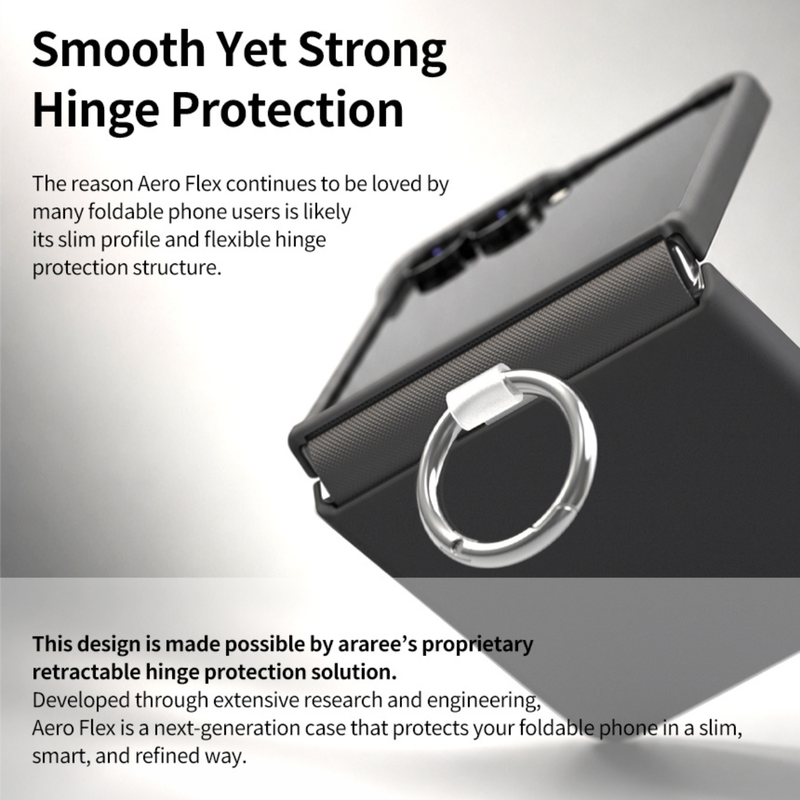 Araree Aero Flex Ring Cover For Z Flip 8-Black