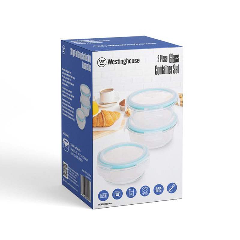 Westinghouse, 3-Piece Round Glass Storage Set