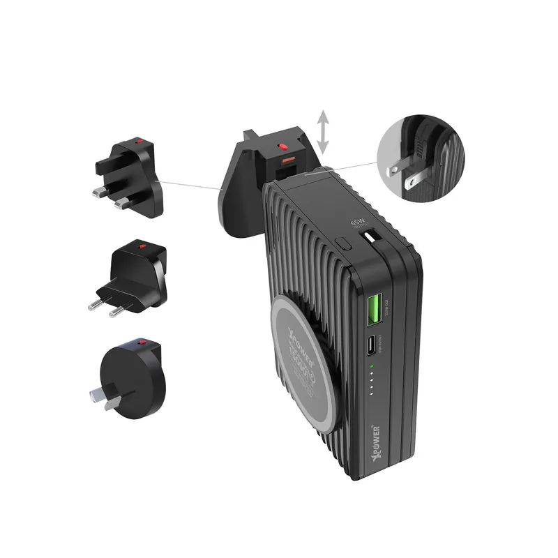 Xpower 15000mah 65w 3in1 Wireless Power Bank And Charger - Black