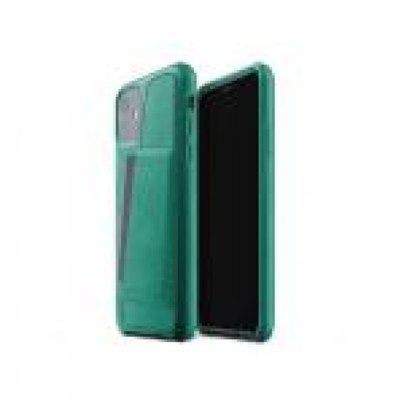 غطاء كامل جلد لهاتف آيفون 11 من موجو مع محفظة كروت - أخضر ألبين