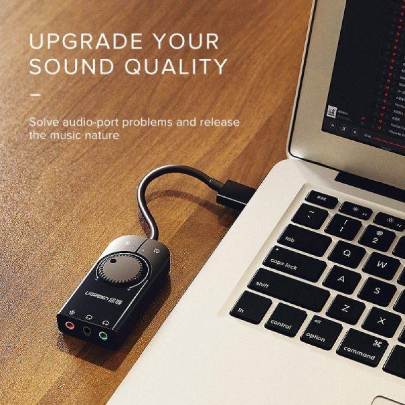 UGREEN USB External Sound Audio Card 3.5 mm - Black