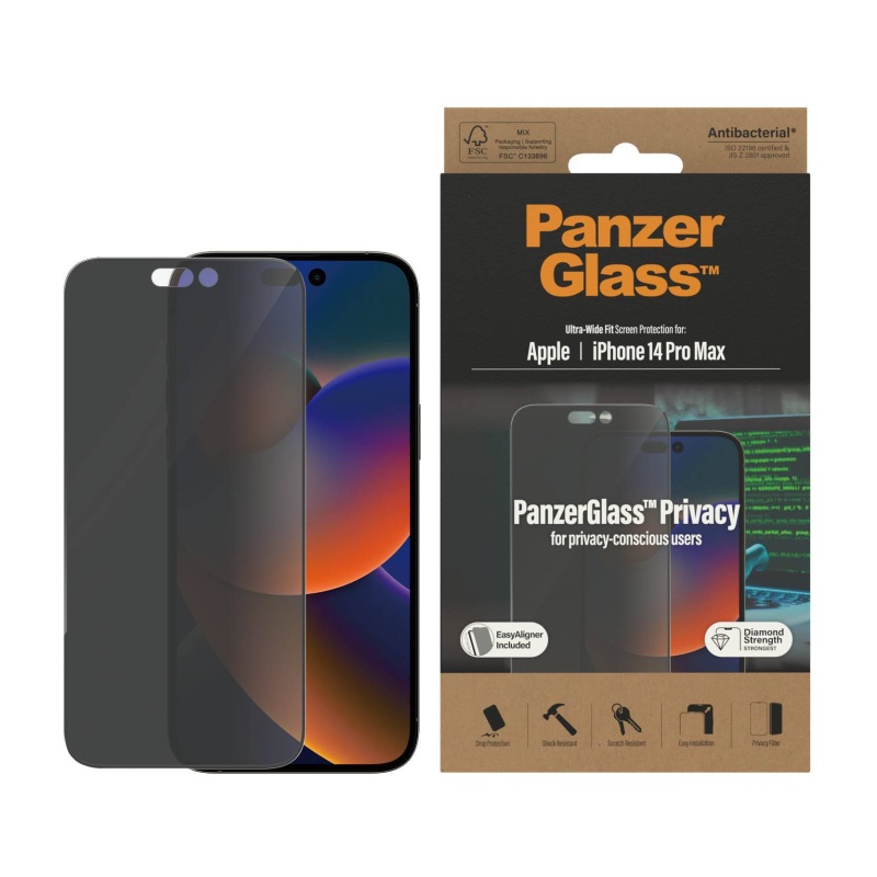 PanzerGlass For iPhone 14 Pro Max UWF Glass Screen With Applicator - Privacy