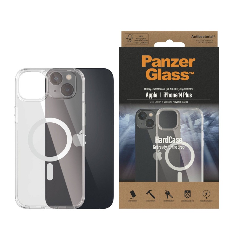 PanzerGlass™ HardCase MagSafe Compatible Apple iPhone 14 Plus | Clear | Transparent - 411