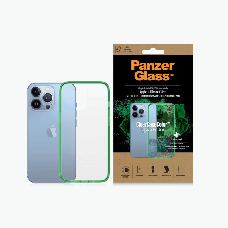 PanzerGlass For iPhone 13/13 Pro ClearCaseColor - Lime Limited Edition