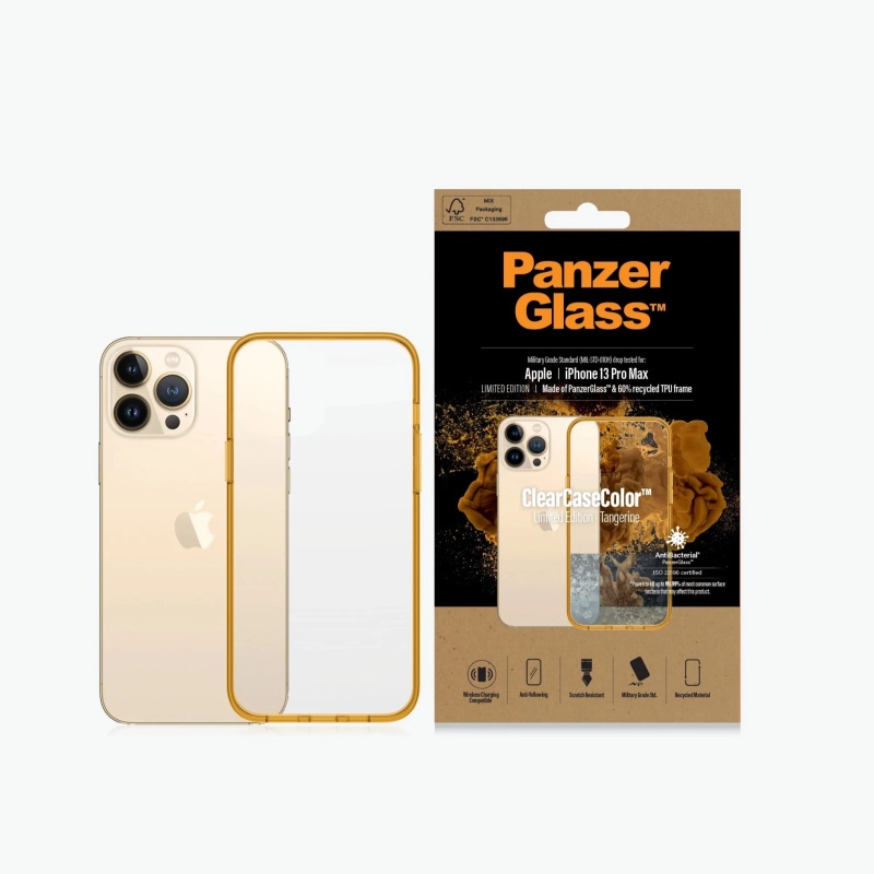 PanzerGlass For iPhone 13 Pro Max ClearCaseColor - Tangerine Limited Edition