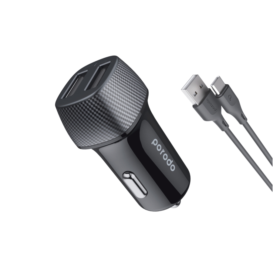 Dual Port Car Charger Type C cable