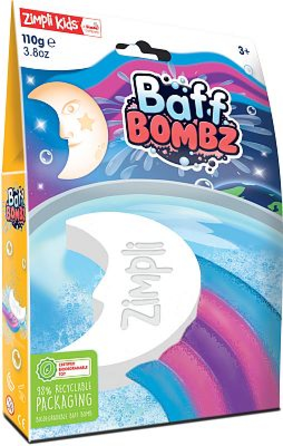 Baff Bomb White Moon Rainbow Effect