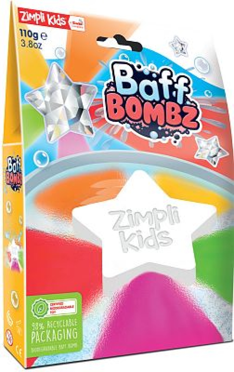 Baff Bomb White Star Rainbow Effect