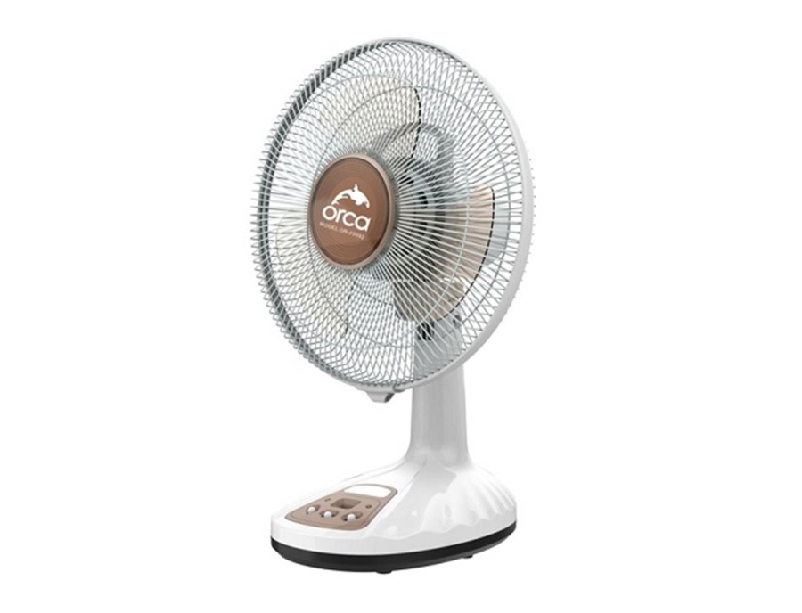 Orca 12 Inch Rechargeable Table Fan , Brown