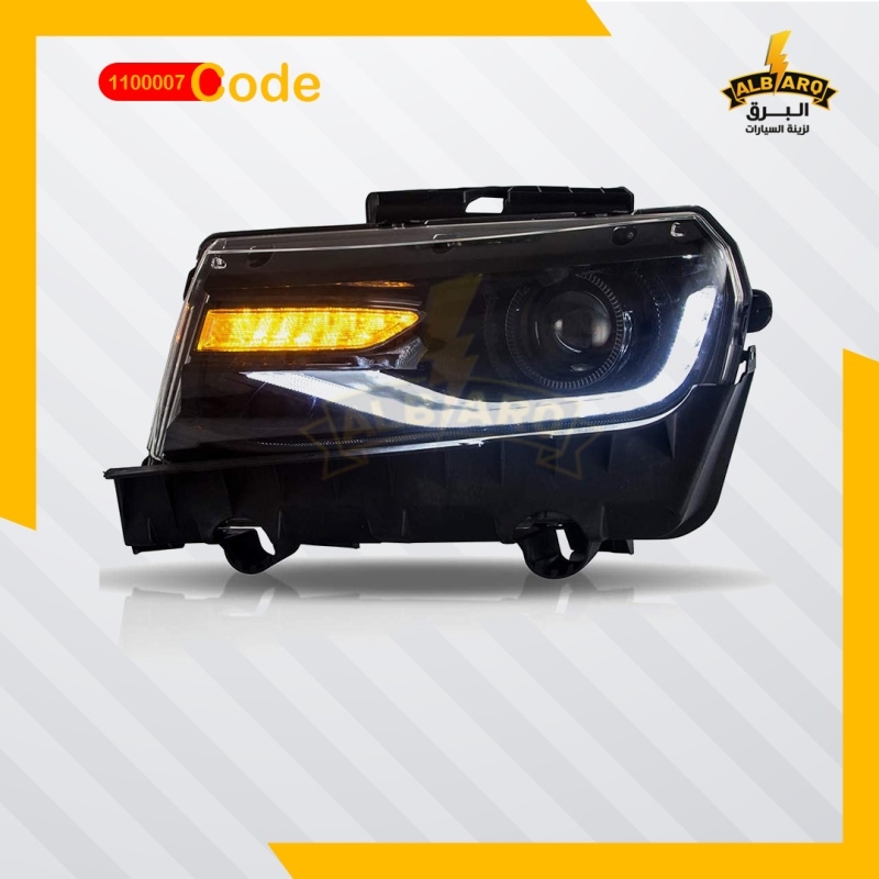 Front Light Camaro (17-14) Black with Lens + Signal Tube Sequential vland