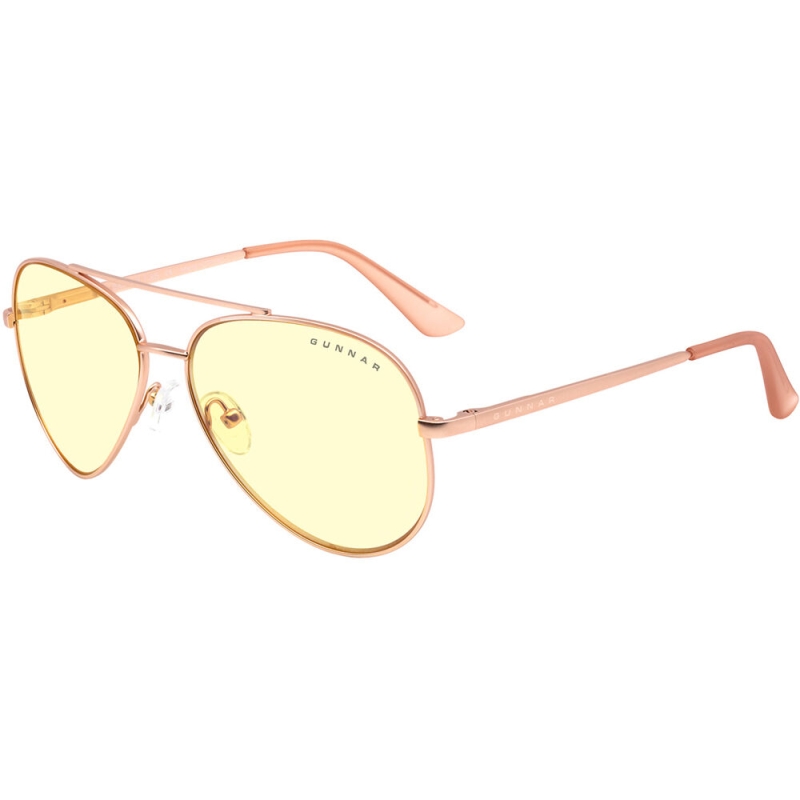نظارات الكمبيوتر GUNNAR Maverick  (Rose Gold Frame, Amber Lens Tint)