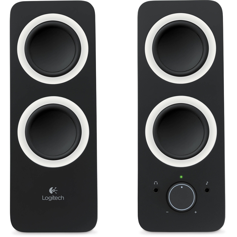 مكبرات صوت لوجيتك للوسائط المتعددة Z200 مع صوت ستيريو لأجهزة متعددة (أسود ليلي)