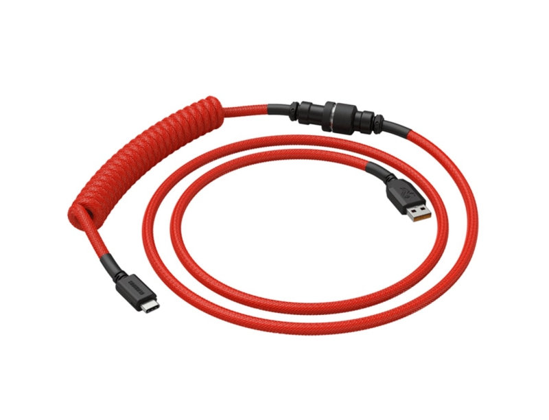 كابل ملفوف مجدول USB-C  من جلوريوس ، للوحة مفاتيح الألعاب الميكانيكية ، أحمر