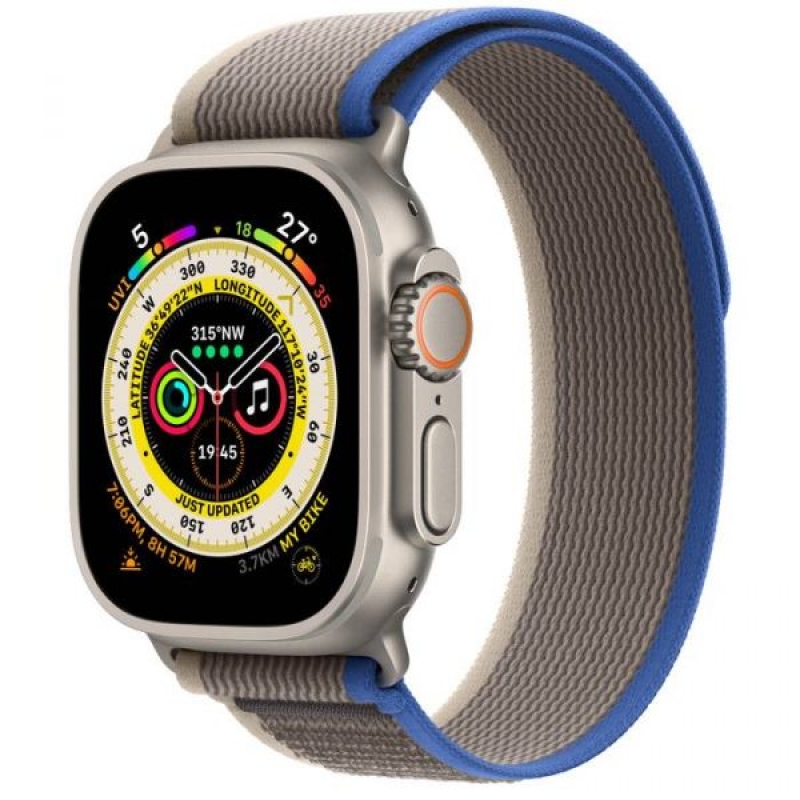 Watch Ultra GPS + Cellular 49mm Titanium Case with Blue/Gray Trail Loop - S/M