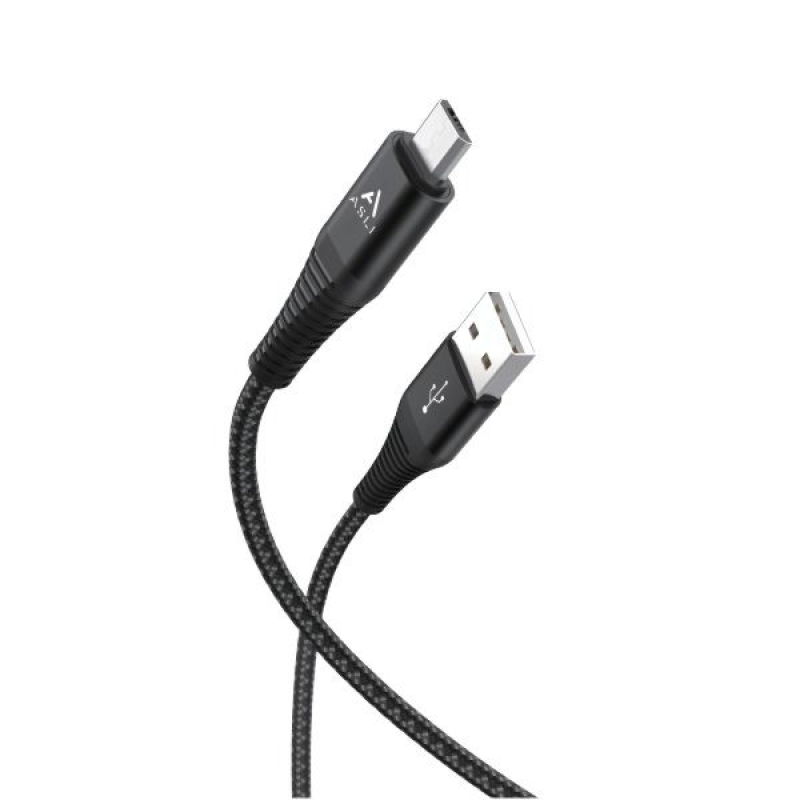 كابل USB-A  الى  Micro مضفر من النايلون , 1 متر  من Asli