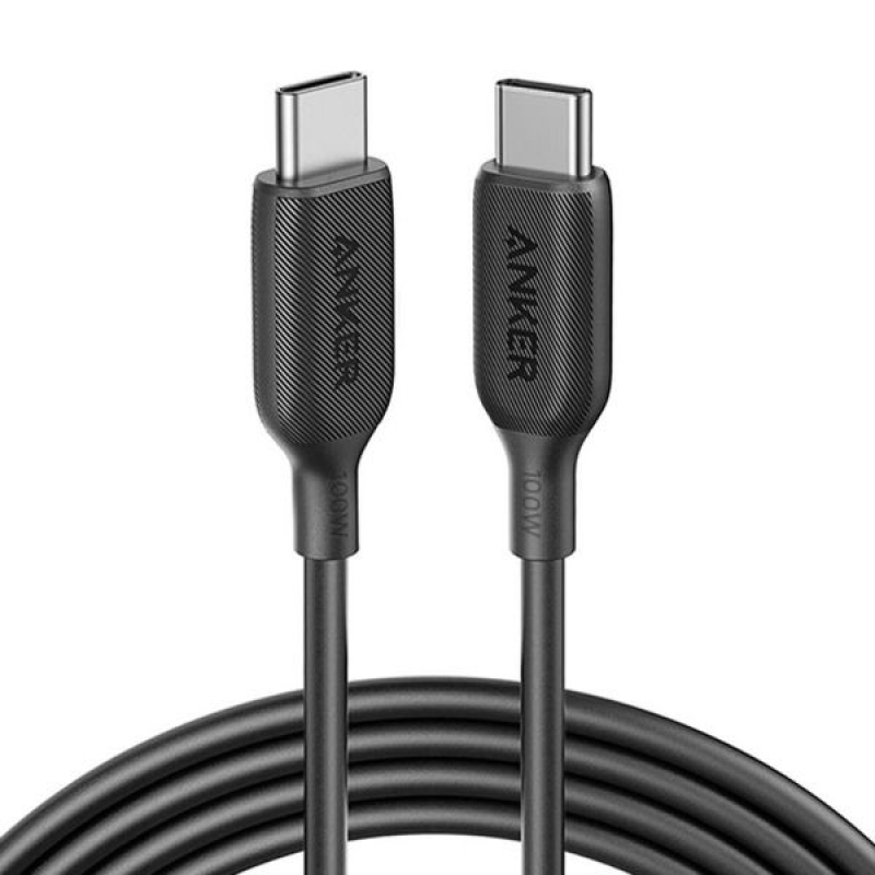 كابل PowerLine III بطول 6 اقدام/1.8 متر من USB-C إلى USB-C 2.0 بقوة 100 واط من Anker