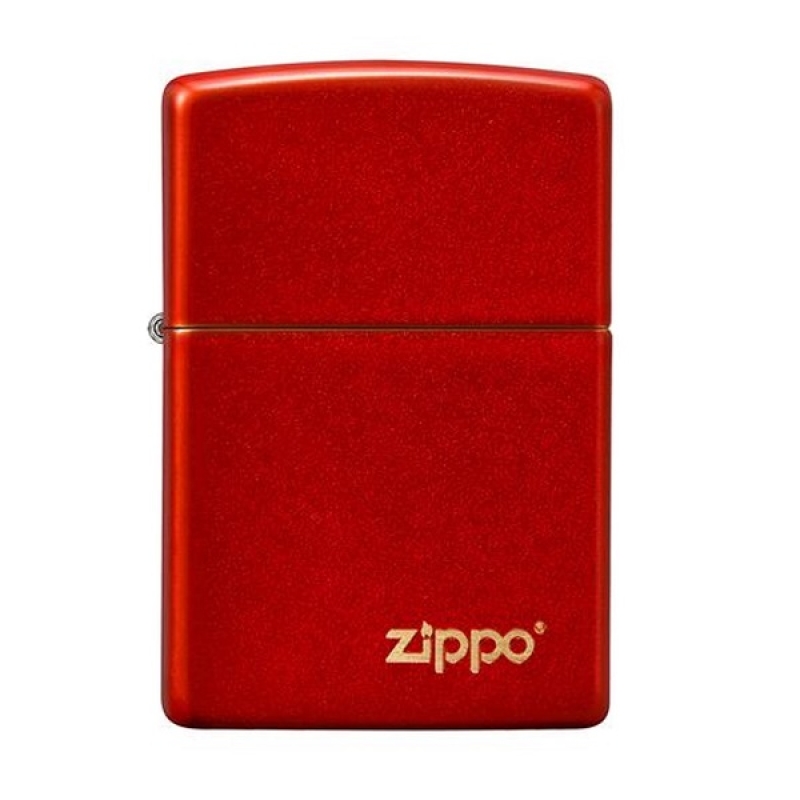 Zippo Metallic Red with Zippo Logo Lighter - ZP49475ZL