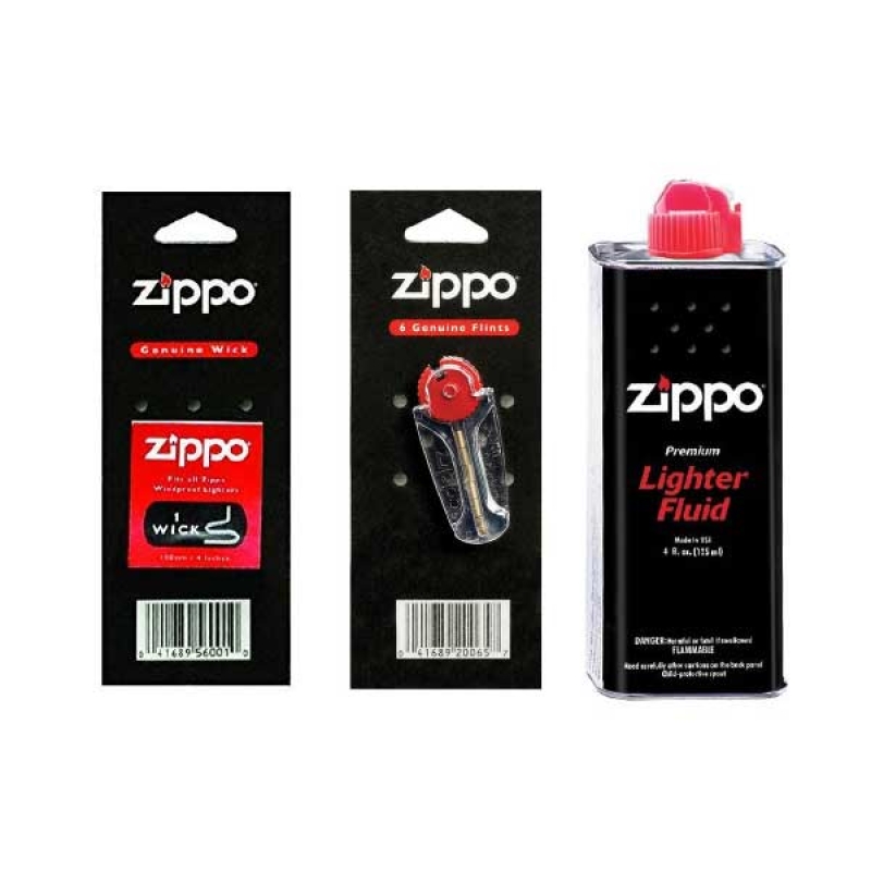 ZIPPO Wick, Flints, and Lighter Fluid Bundle - 1WFLB