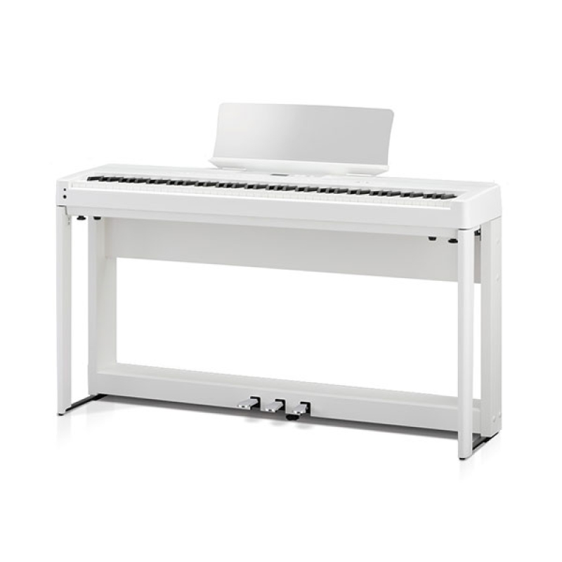 KAWAI 88-Key Portable Digital Piano with Matching Stand and Triple Pedal Unit (WITHOUT BENCH), White - ES520-W