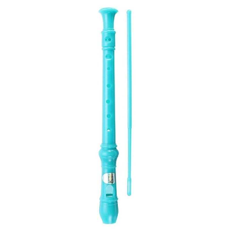 SWAN Soprano Recorder, 8-Hole Plastic Flute with Cleaning Rod For Beginners, Blue - SW-8KT-BLUE