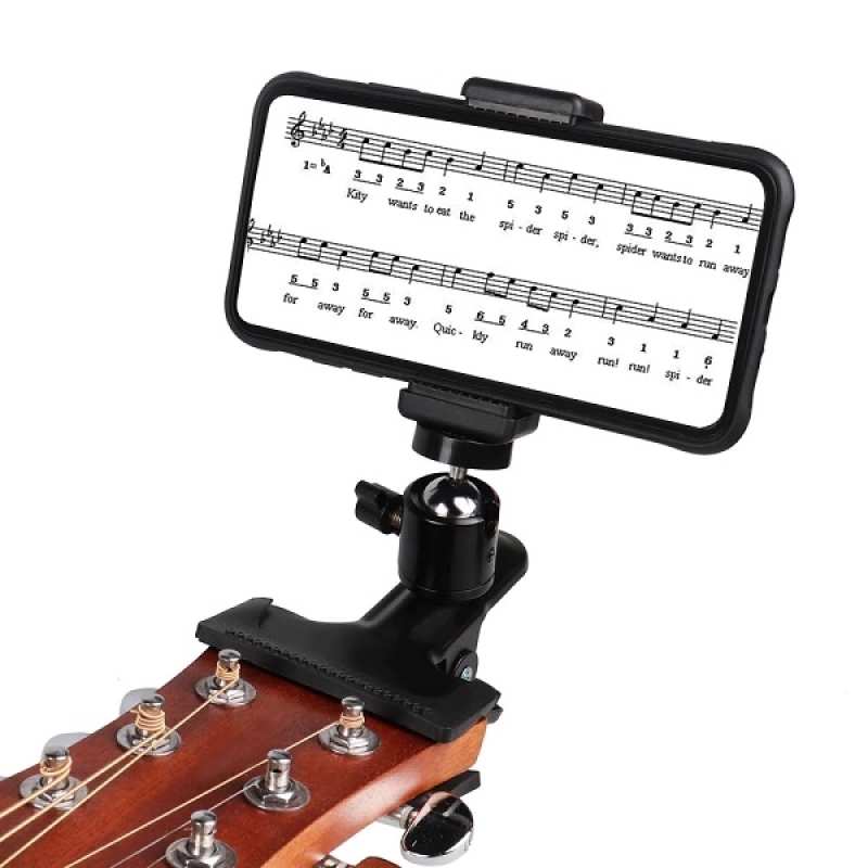 Guitar Head Mobile Phone Holder Clip, Live Broadcast Bracket & Stand for Smartphones - MO-CLIP