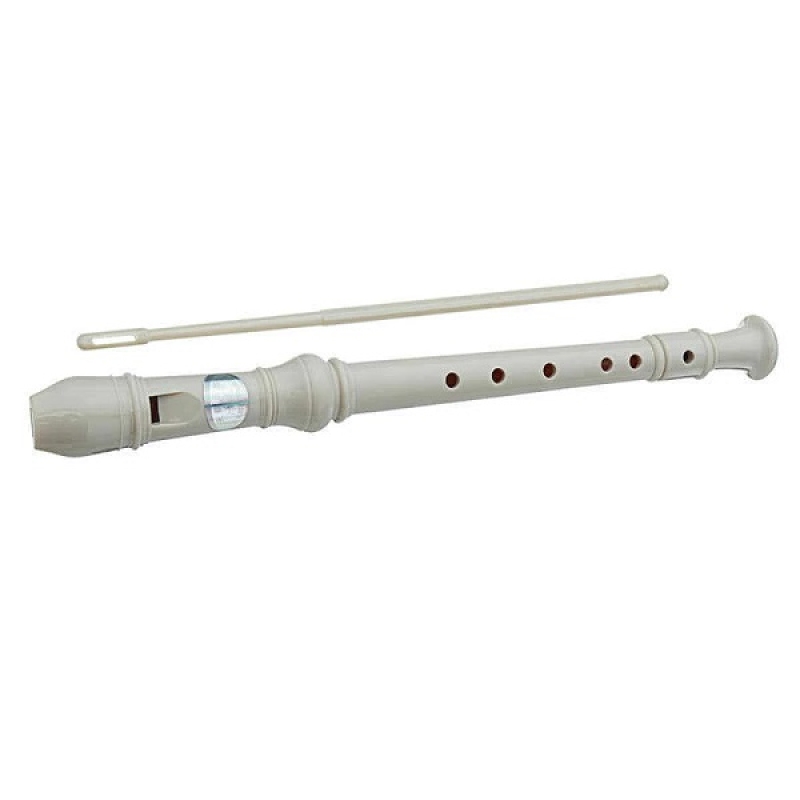 SWAN Soprano Recorder, 8-Hole Plastic Flute with Cleaning Rod For Beginners, Cream - SW-8KT-CREAM