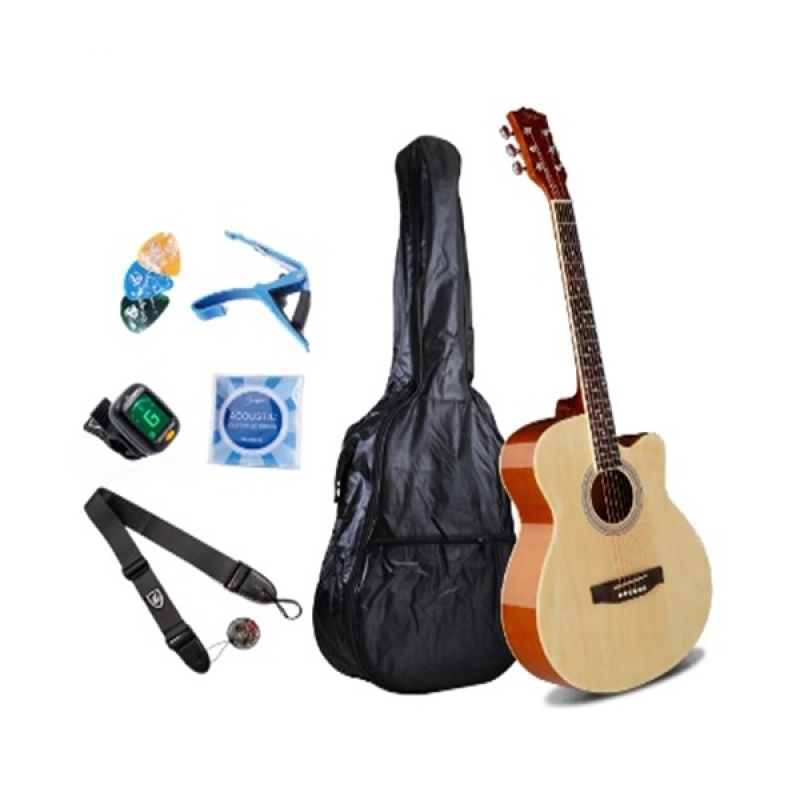 SMIGER 40inch Acoustic Guitar Pack, Natural - GA-H10-N