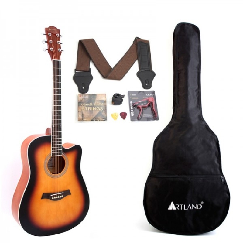 Artland Acoustic Guitar Pack, 41inch with Accessories, Sunburst - AG4110-SB