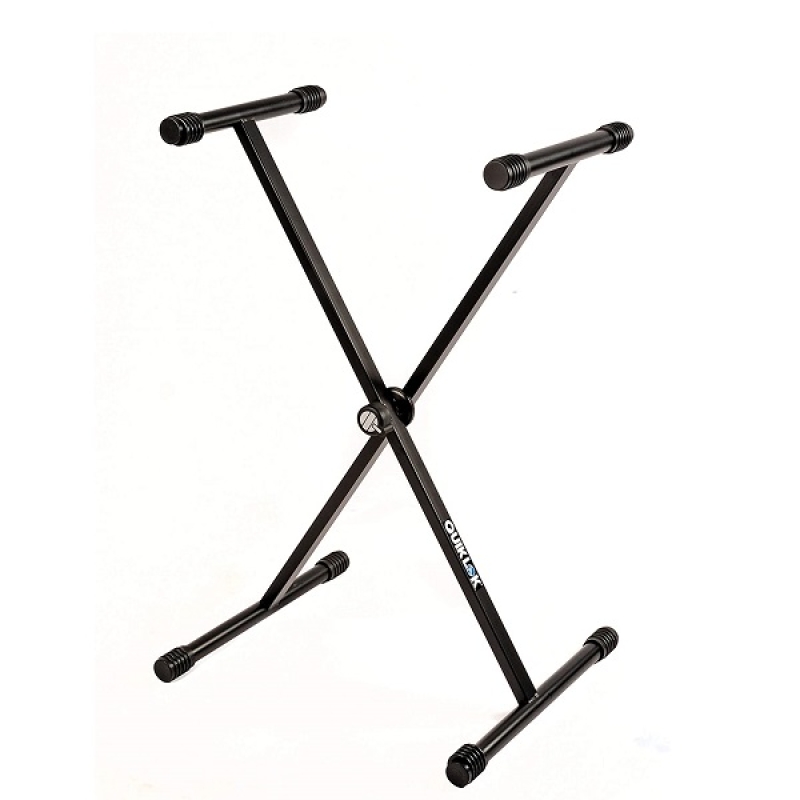 QUIKLOK Full Sized, Single Braced, Single Tiered "X" Type Keyboard Stand - T/10 BK