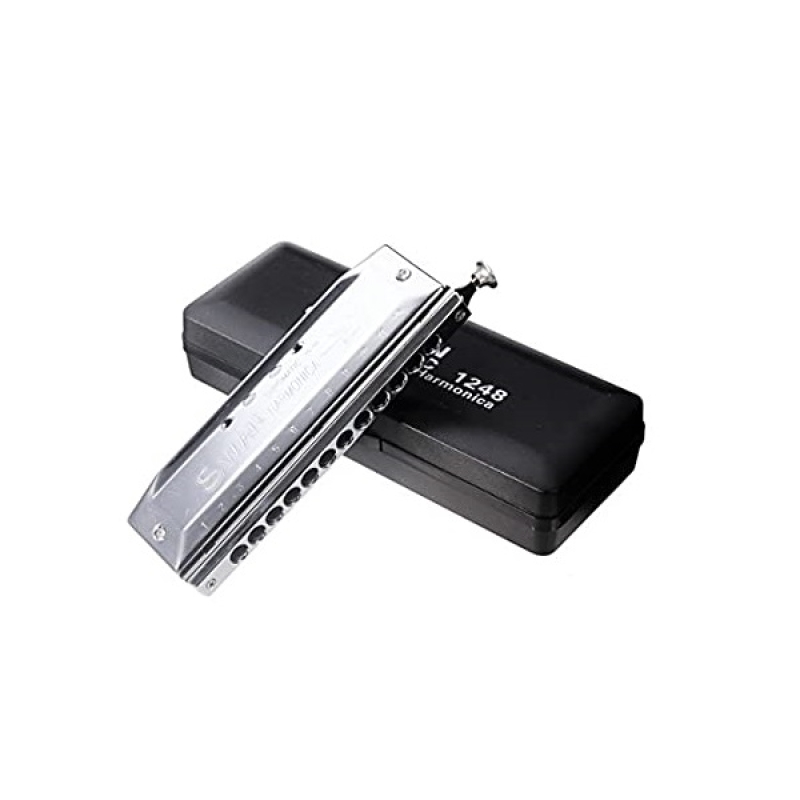 SWAN 12 Holes Harmonica, Silver - SA1201