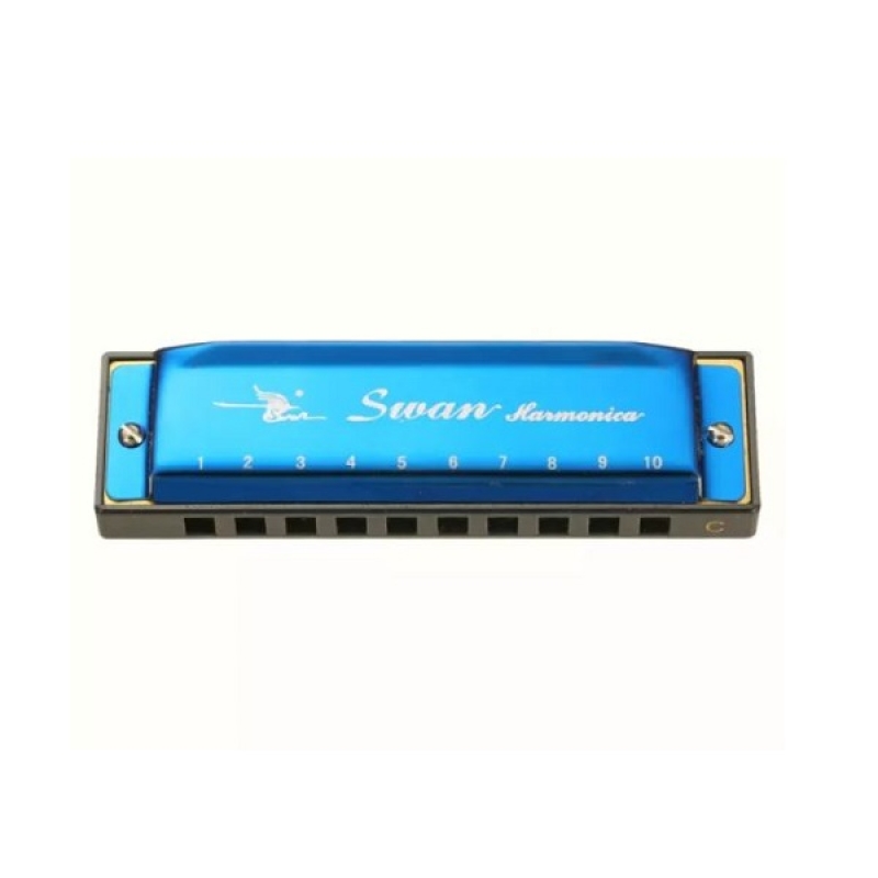 SWAN 10 Holes Harmonica, Blue - SA1001B