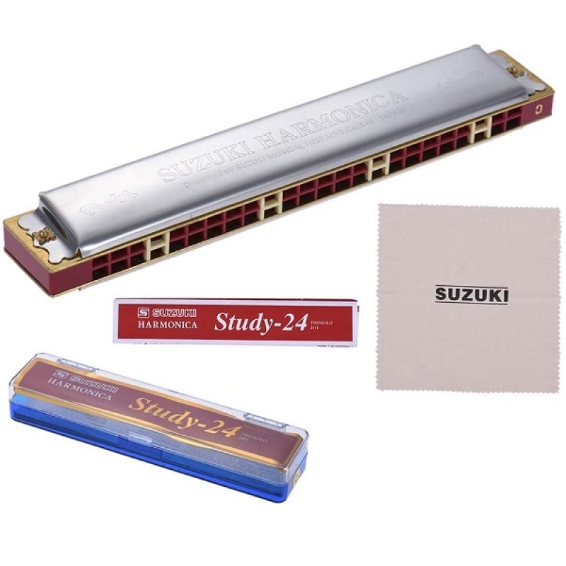 SUZUKI STUDY-24H, 24 Holes Tremolo Polyphonic Harmonica - SZ-24HAR