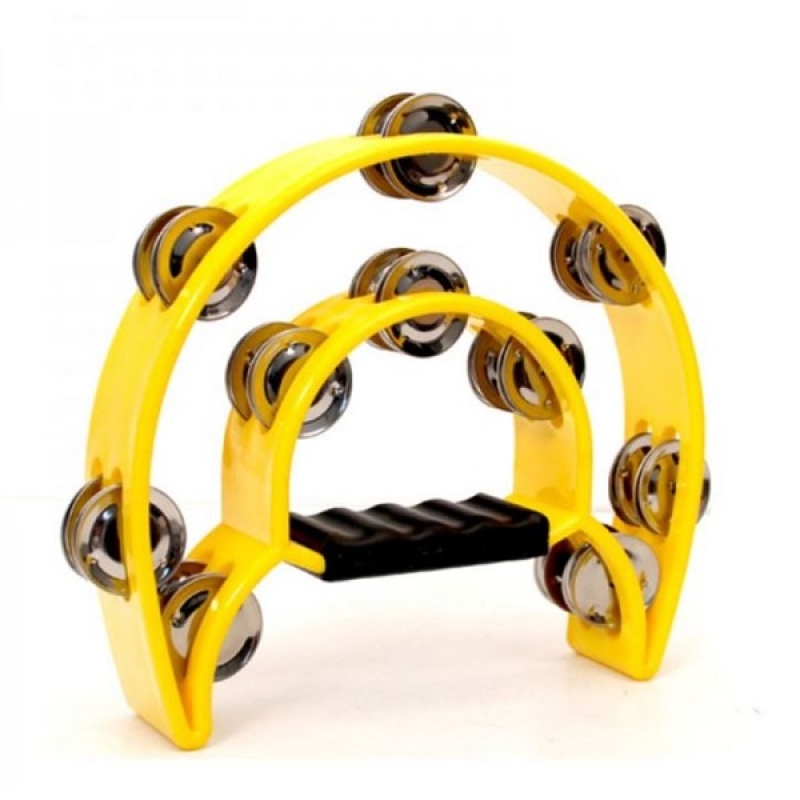 Double Row High Quality Tambourine, Yellow - TMB-YL