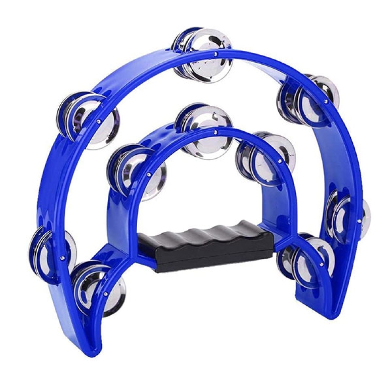 Double Row High Quality Tambourine, Blue - TMB-BL