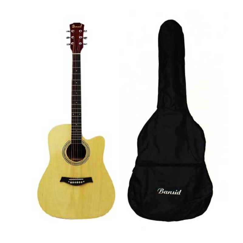 BANSID Basswood 41inch Acoustic Guitar, Natural - FT-G41-NATURAL