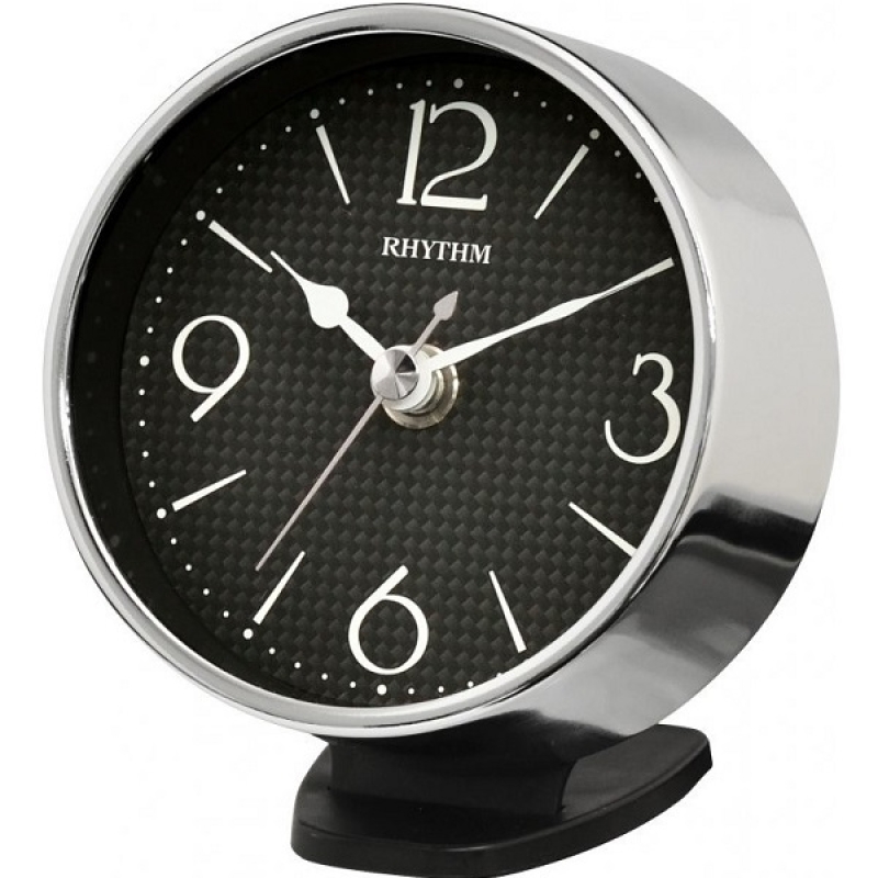 Rhythm Metal Super Silent Move Table Clock, Silver - CRG122NR19