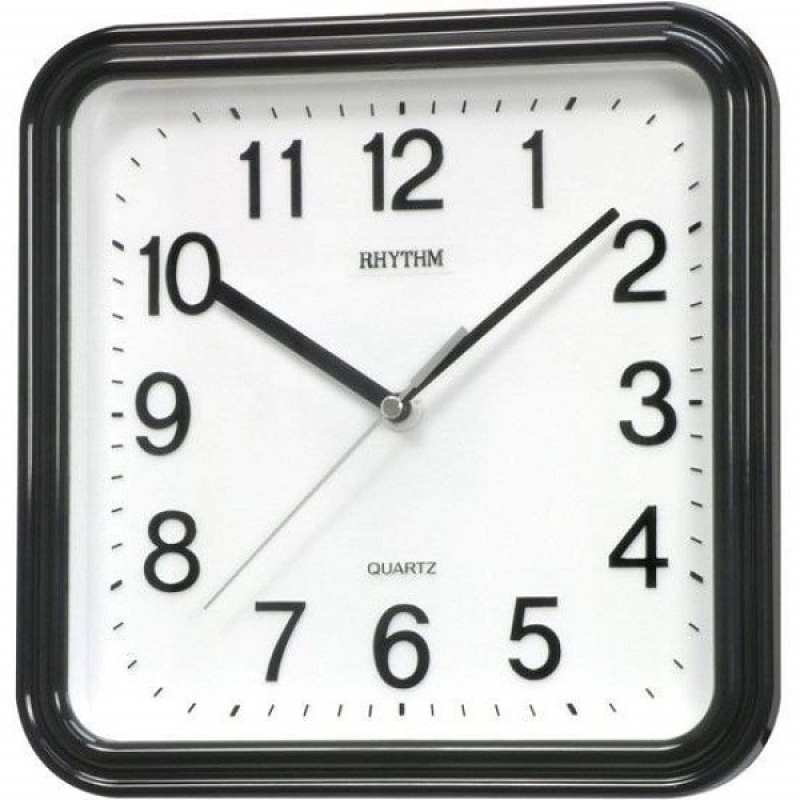 Rhythm Basic Wall Clock, Black - CMG450NR02