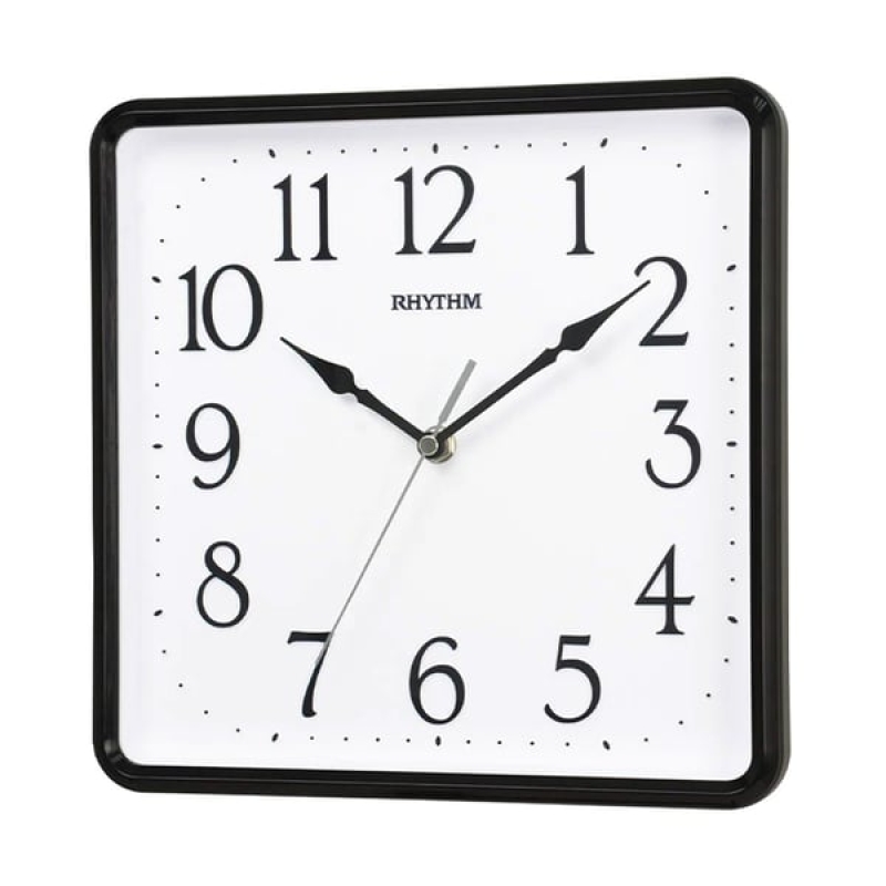 Rhythm Analog Black Case Wall Clock - CMG597NR02