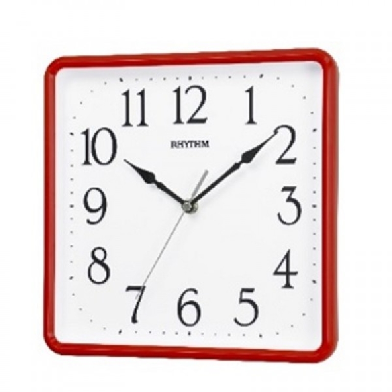 Rhythm Analog Red Case Wall Clock - CMG597NR01