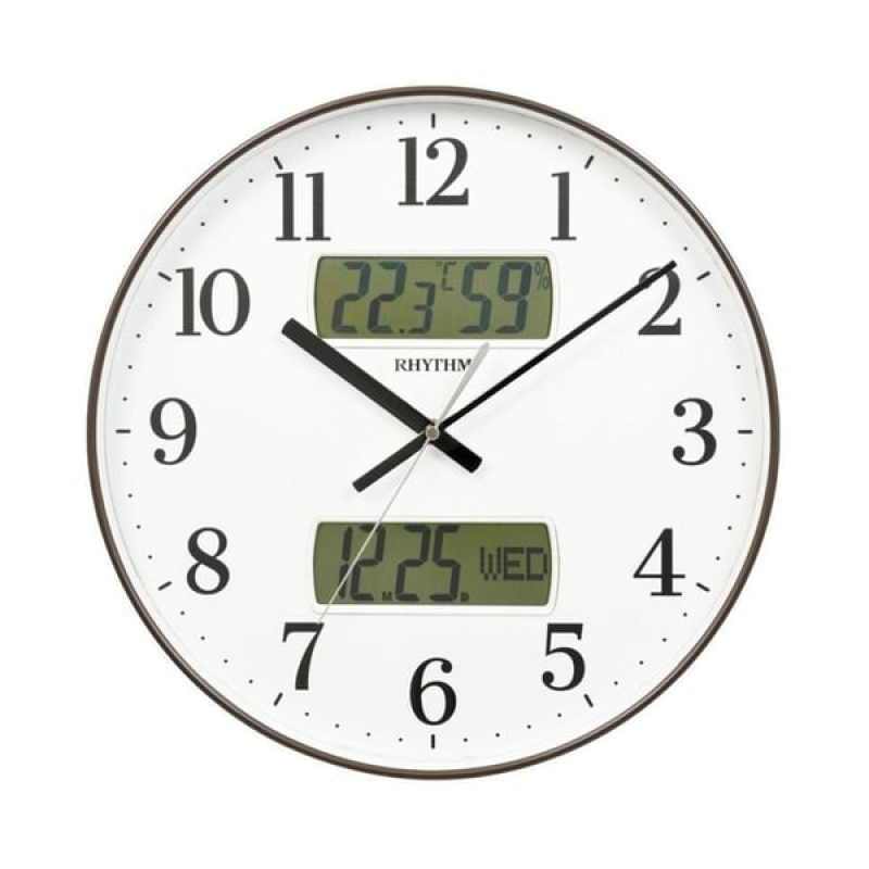 Rhythm Analog LCD Display Wall Clock - CFG724NR06