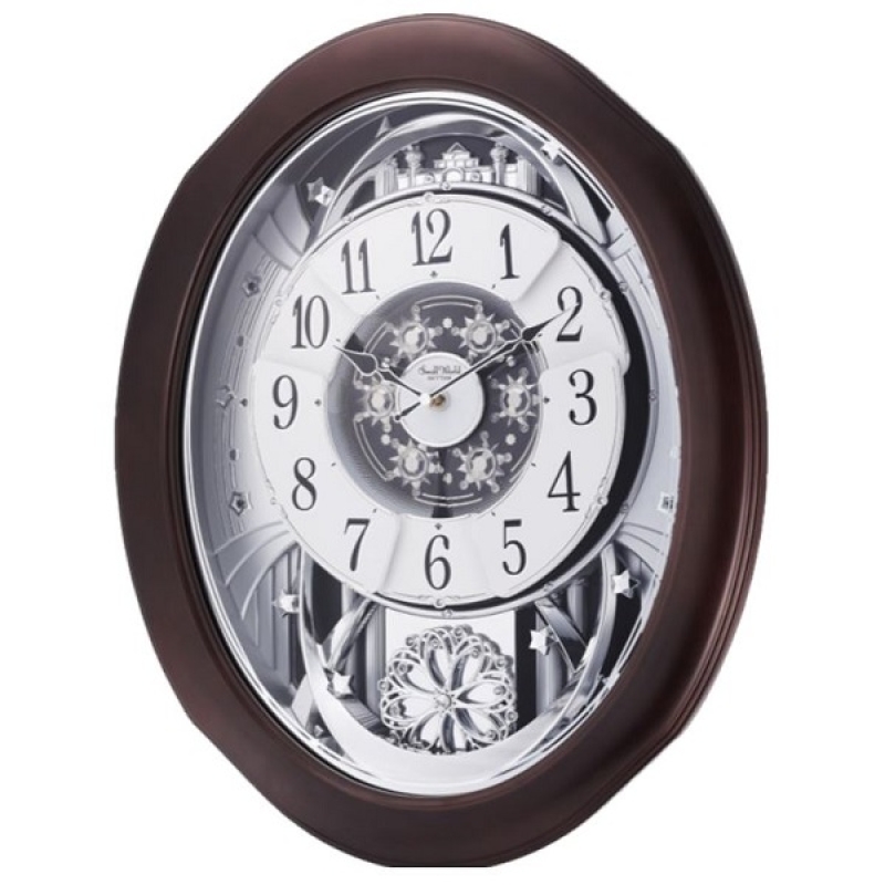 Rhythm Anthology Espresso Magic Motion Wall Clock - 4MH869WD06