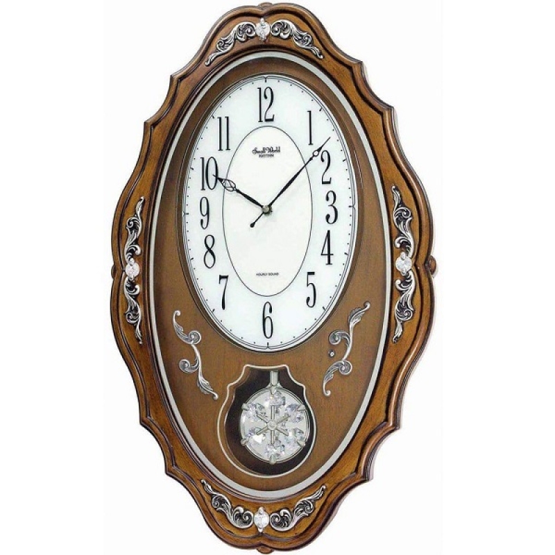 Rhythm Wooden Comfort Swing Pendulum Wall Clock - CMJ462CR06