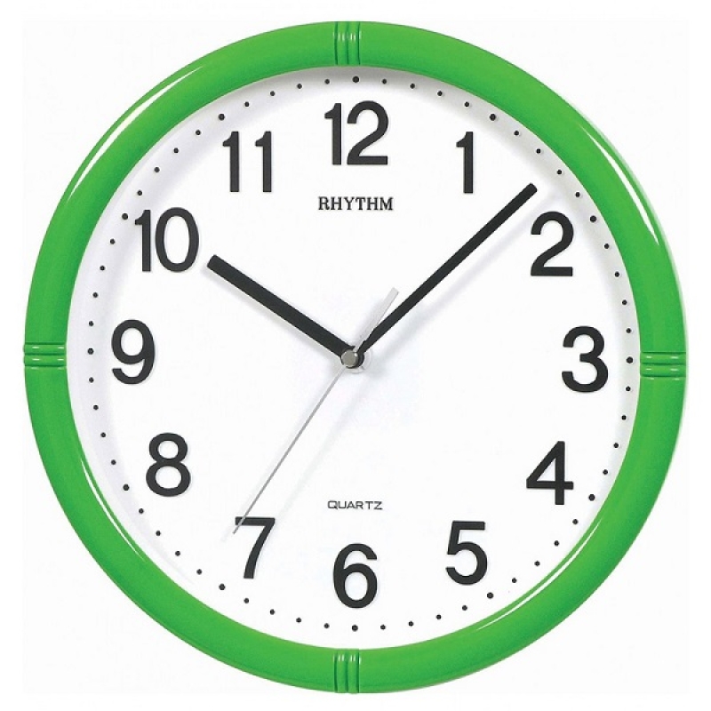 Rhythm Basic Wall Clock, Green - CMG434NR05