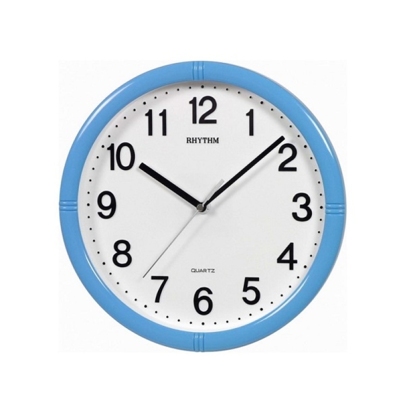 Rhythm Basic Wall Clock, Blue - CMG434NR04