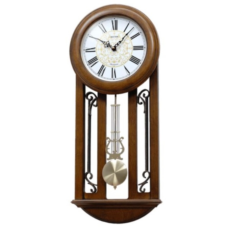 Rhythm Pendulum Wall Clock, Brown - CMJ547NR06