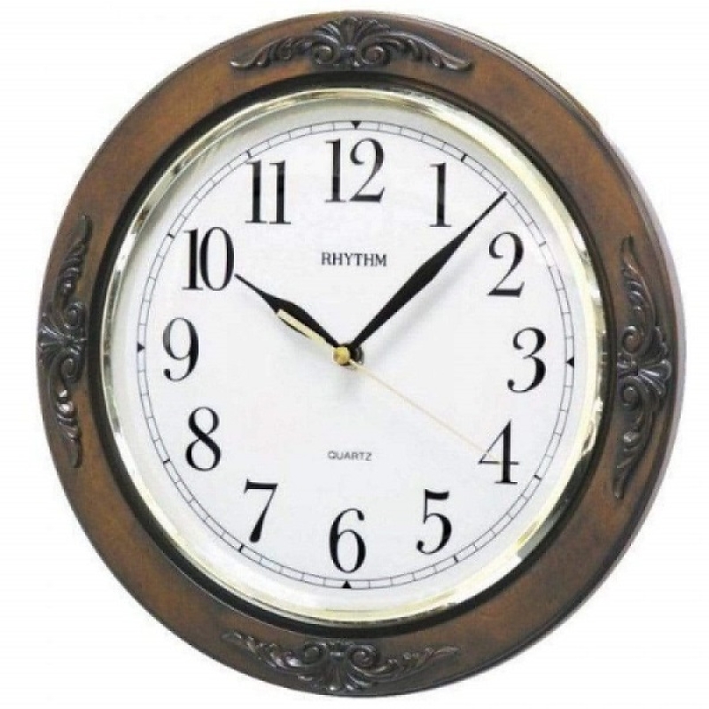 Rhythm Round Wooden Wall Clock - CMG938NR06