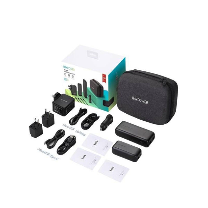 RAVPower RP-PB182 5-Pack Portable Charger Combo Black Offline