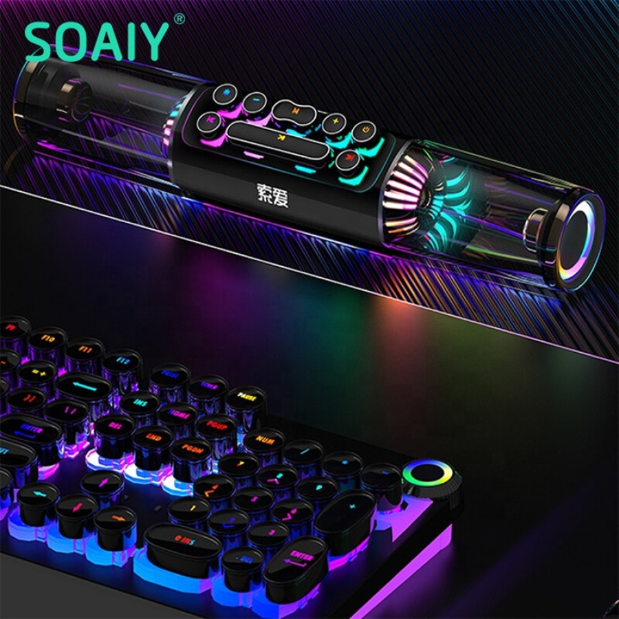 مكبر صوت بخاصية البلوتوث SOAIY SH19S مكبر صوت للألعاب RGB عالي الطاقة
