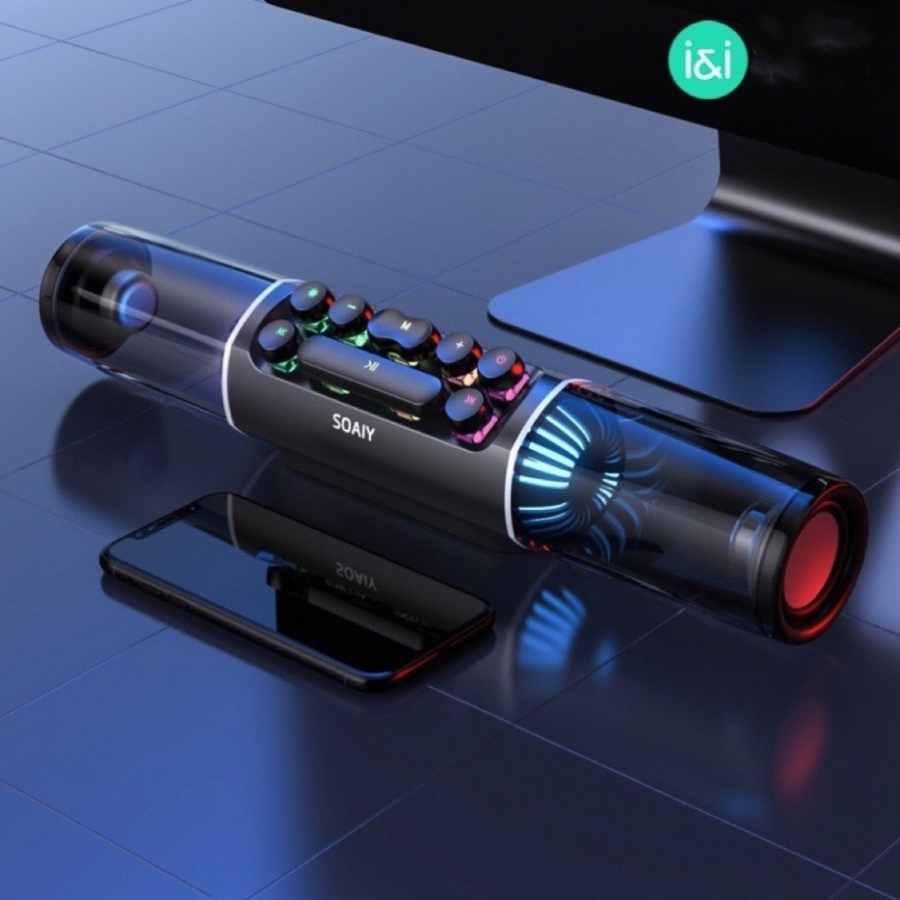 مكبر صوت بخاصية البلوتوث SOAIY SH19S مكبر صوت للألعاب RGB عالي الطاقة