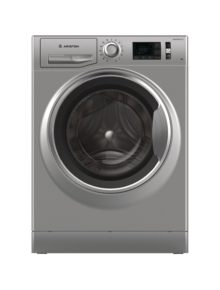 Ariston washing machine  FRONT LOAD 9KG,Silver, Inverter, LCD